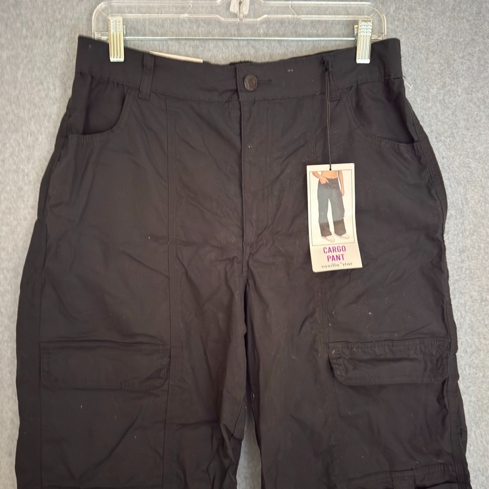 NEW! Vanilla Star Cargo Parachute Pants Womens 29x28 / 9 Black Wide Leg NWT - Picture 2 of 11